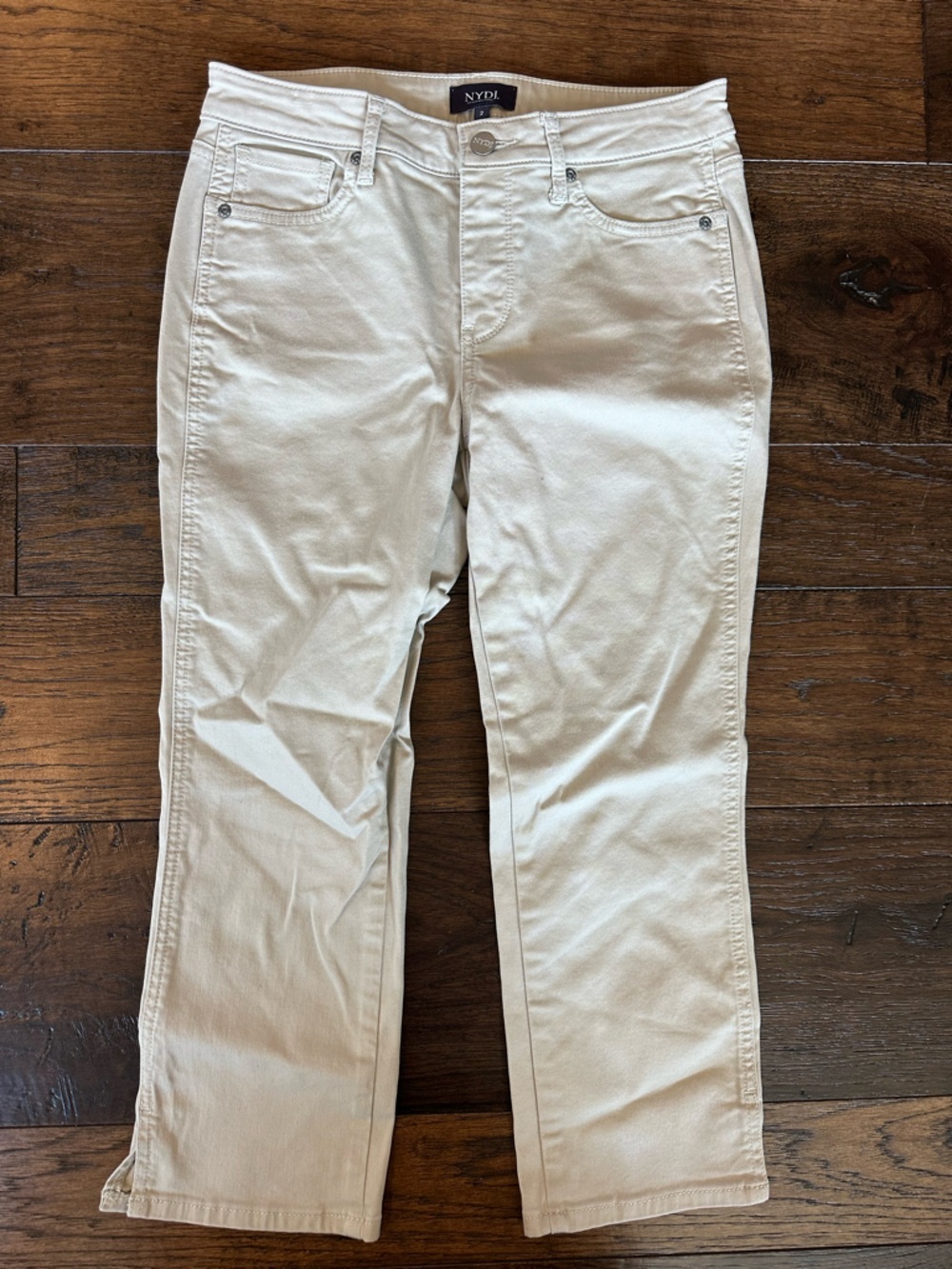 NYDJ Women's Beige Straight-Leg Jeans- size 2
